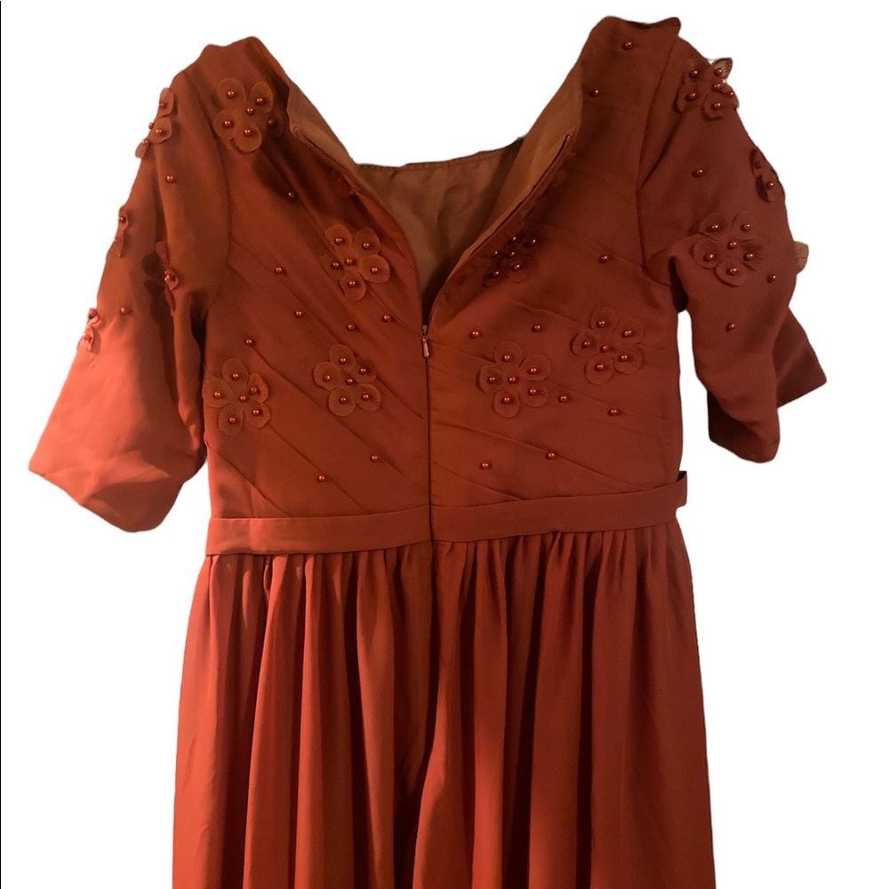 Red Rust Maxi Bridesmaid’s Dress - Picture 2 of 3